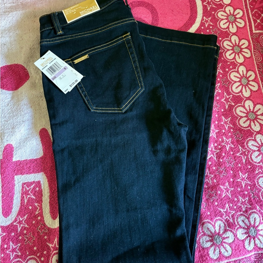 Michael Kors Women's Dark Blue bootcut Jeans - Picture 2 of 4